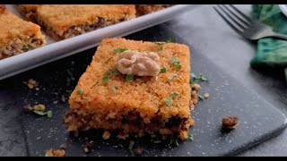 ✅ How to make Baked Kibbeh  Tek tek uğraşmadan tepside içli köfte [upl. by Goldi]