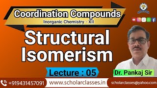 Structural Isomerism ll Coordination compounds ll Dr Pankaj Sir [upl. by Nosyk]