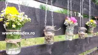 Decoratiuni din borcane pentru gradina sau balcon  DIY [upl. by Steffin]