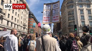 COVID19 UK Thousands protest coronavirus rules in London [upl. by Adis]