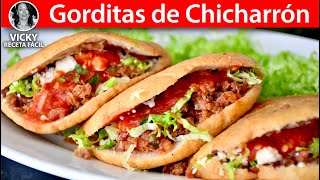 GORDITAS DE CHICHARRON PRENSADO  Vicky Receta Facil [upl. by Tia]