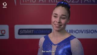 Eythora THORSDOTTIR NED  Interview after podium training [upl. by Rhodie958]