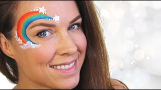 Rainbow Face Painting for Kids  Easy for beginners [upl. by Raleigh]