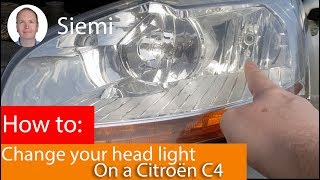 How to change the low beam headlight on a Citroën C4 Grand Picasso [upl. by Lugo265]