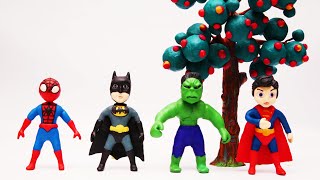 Spiderman Batman Superman und Hulk spielen Versteck und tanzen  StopMotionKnetfigurenVideos [upl. by Neleb]