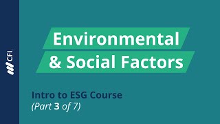 Environmental amp Social Factors  Intro to ESG Course Part 3 [upl. by Andie]