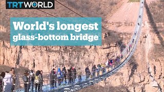 Worlds longest glass bridge opens in China [upl. by Basham357]