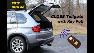 How to code BMW X5 to close tailgate with key fob or dash button and double blink emergency flashers [upl. by Rossner]