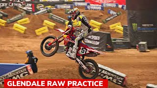 Glendale Supercross 2023  RAW PRACTICE  Webb Barcia Anderson Roczen Jett Lawrence amp more [upl. by Yort]