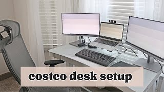 Costco Tresanti SIT STAND Adjustable Height Desk Setup  Working From Home [upl. by Ellersick]