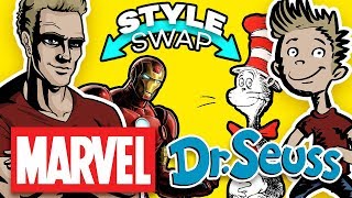 MARVEL COMICS ⇄ DR SEUSS  Style Swap Art Challenge [upl. by Phillips]