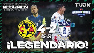 Resumen y goles  América 4552 Pachuca  Torneo Guard1anes 2021 BBVA MX  4tos Vuelta  TUDN [upl. by Arreis]