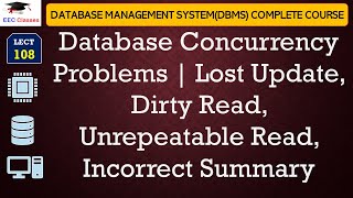 L108 Database Concurrency Problems  Lost Update Dirty Read Unrepeatable Read Incorrect Summary [upl. by Anilek]