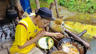 Extraordinarily delicious flat fish in spicy sauce with wild grass vegetables  dapurgosong recipes [upl. by Wynny562]