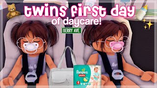 TWINS FIRST DAY OF DAYCARE  Roblox Berry Avenue Roleplay [upl. by Dorothee45]