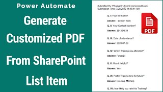 How to Generate Customized PDF From SharePoint List Item using Power Automate [upl. by Icken361]