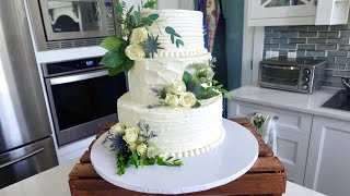 This was THE MOST Requested Wedding Cake Design at My Bakery  Textured Buttercream Cake Class in 4K [upl. by Debi783]