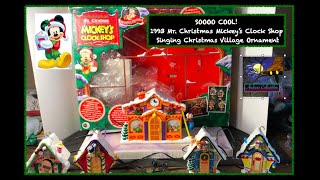 SOOOO COOL 1993 Mr Christmas Mickey’s Clock Shop Singing Christmas Village Ornament [upl. by Amrak]