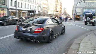 Straight Piped Mercedes C63 Black Series  Epic Revs and Accelerations [upl. by Fletch]