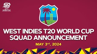 West Indies Mens T20 World Cup Squad Announcement  Press Conference [upl. by Ayotnom]