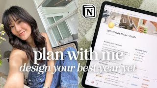 Plan with Me for 2024  My Entire GoalSetting System in Notion ✨ Design Your Year Challenge [upl. by Saw]