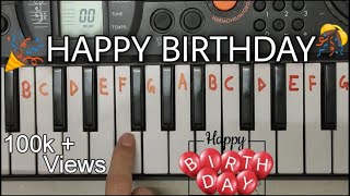 Happy birthday easy piano tutorial [upl. by Rosalynd]