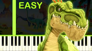 GIGANTOSAURUS THEME  EASY Piano Tutorial [upl. by Eihcra545]