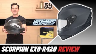 Scorpion EXOR420 Helmet Review at SpeedAddictscom [upl. by Joelle]