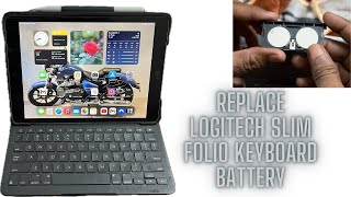 How to replace Logitech slim folio battery  iPad Logitech Bluetooth keyboard battery replacement [upl. by Wilfreda1]