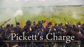 Gettysburg 150th  Picketts Charge Civil War Reenactment [upl. by Eem]