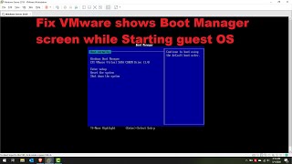 Fix VMware shows Boot Manager screen while Starting guest OS [upl. by Corotto52]