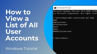 How to View a List of All User Accounts in Windows 10 [upl. by Alonso]