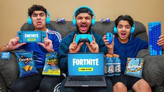 Last To Stop Playing Fortnite With BLUE GAMING SETUP Wins VBucks [upl. by Fasta109]