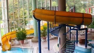 gelbe Riesenrutsche  Yellow Indoor Slide  Felsland Badeparadies Dahn [upl. by Atinaujnas669]