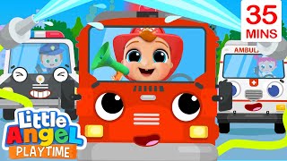 Here Comes the Rescue Team  Policeman Fireman amp Ambulance  Little Angel Kids Songs [upl. by Mazman]