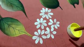 fineart123 plz like and watching my videos fabric paint mogra flower paint small flower paint [upl. by Edris]