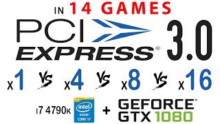 PCI Express 30 PCIe 30 x1 vs x4 vs x8 vs x16 in 14 Games Ultra setting i7 4790k  GTX 1080 [upl. by Tedmund]