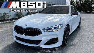 2022 BMW M850i Gran Coupe in Alpine White Walkaround Review  Loud Exhaust Sound Revs [upl. by Adlev421]