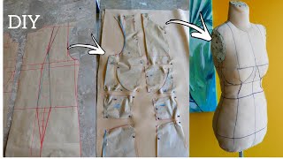 HowTo DIY Pattern Making For A Custom Dress Form Using Your Measurement  Style by Viv [upl. by Krenn]