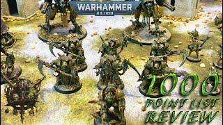 Warhammer 40k 1000 point Death Guard List Review [upl. by Aiceila]