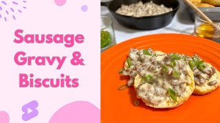 Sausage Gravy Recipe for Biscuits  Country Style Southern Breakfast sausagegravy [upl. by Fabian]