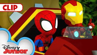 Spidey and Iron Man Tidy Up  Marvels Spidey and his Amazing Friends  disneyjunior [upl. by Hgieliak]