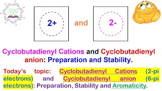 Cyclobutadienyl Cations and Cyclobutadienyl anion Preparation and its Stability and Aromaticity [upl. by Ainslie]