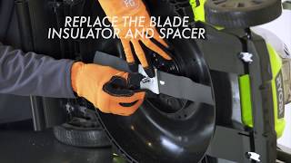 How To Replace a RYOBI Mower Blade [upl. by Nan852]