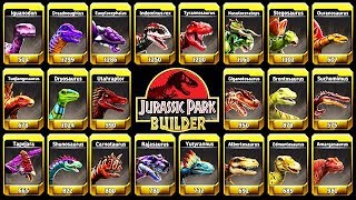 ALL MAX LEVEL 40 DINOSAURUS JURASSIC PARK BUILDER [upl. by Odinevneib]