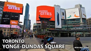 4K 🇨🇦 Toronto Walk  Yonge  Dundas Square Downtown Toronto Canada Walking Tour  Eaton Centre [upl. by Beaufert]