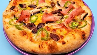 Reteta aluat de pizza ca la pizzerie I Pizza salami I Pizza cu sunca porumb si ciuperci [upl. by Bear]