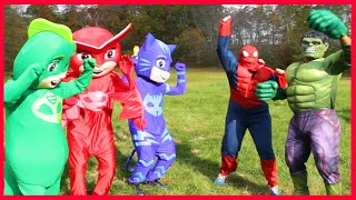 Ellie Sparkles and the PJ Masks HEROS in REAL life  Superhero Videos for Kids [upl. by Aerdnu]