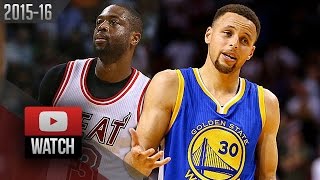 Stephen Curry vs Dwyane Wade EPIC DUEL Highlights 20160224 Heat vs Warriors  MUST Watch [upl. by Ahsilek]