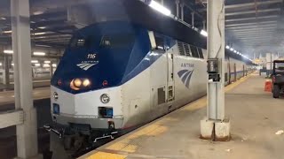 Philadelphia 30th Street Station Railfanning With Amtrak Pennsylvanian Train Engine Change [upl. by Ainsley]